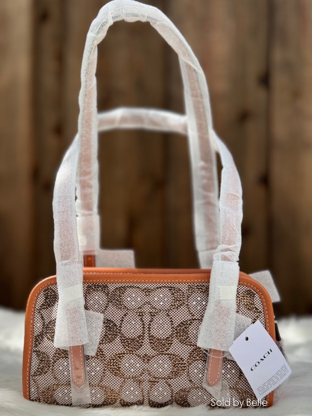 NWT Coach Swing Zip Bag 20 In Crystal Signature Jacquard - Picture 3 of 6